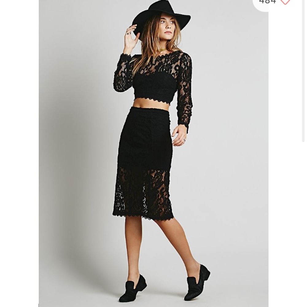 Free People Floral Lace Set